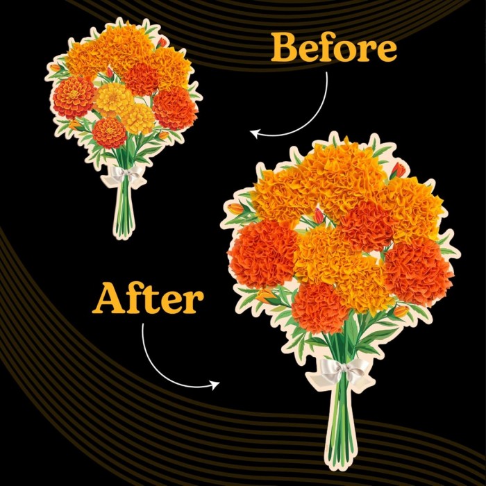 Poke Art Marigold Flower