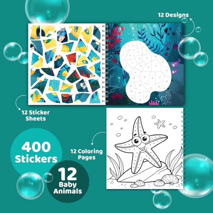 Sticker By Number - Kids - Ocean