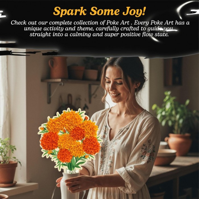 Poke Art Marigold Flower