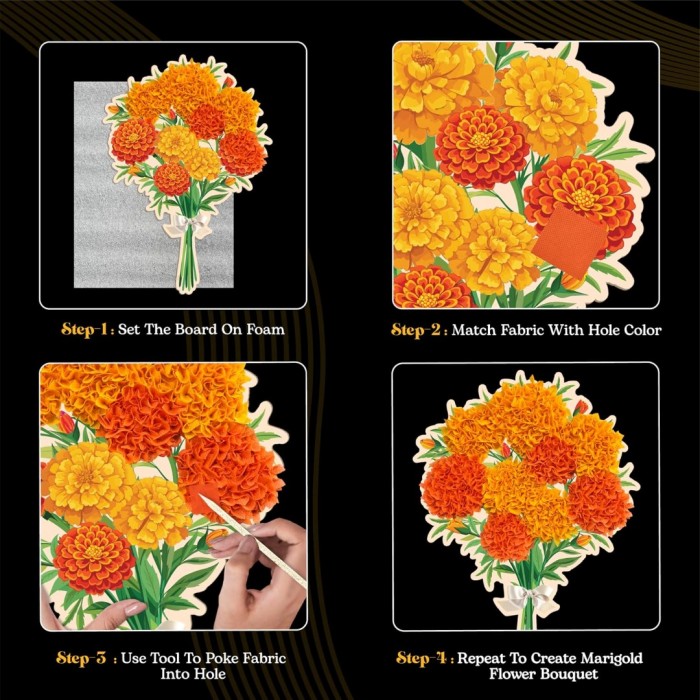 Poke Art Marigold Flower