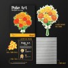 Poke Art Marigold Flower
