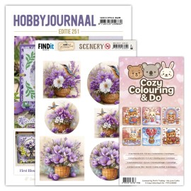SET Hobbyjournaal 251 - Findit Color - Cozy Colouring Cards Set - Cozy Day Love