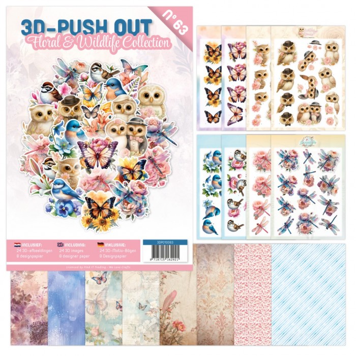 3D Push-Out Book 63 - Floral & Wildlife Collection