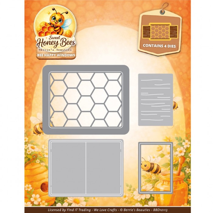 Dies - Berries Beauties - Sweet Honey Bees - Bee Happy Windows