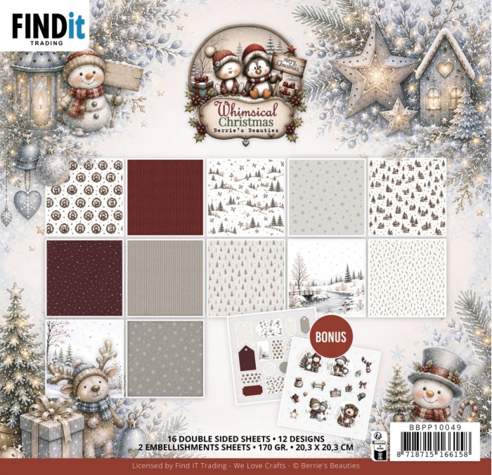 Paperpack - Berries Beauties - Whimsical Christmas 20 x 20 cm