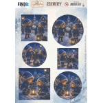 Scenery Push out - Berries Beauties - Blue Christmas Elfs 1