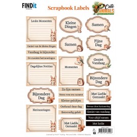 Berrie's Beauties Scrapbook Labels - Cute Animals - NL (gratis bij BC-02)