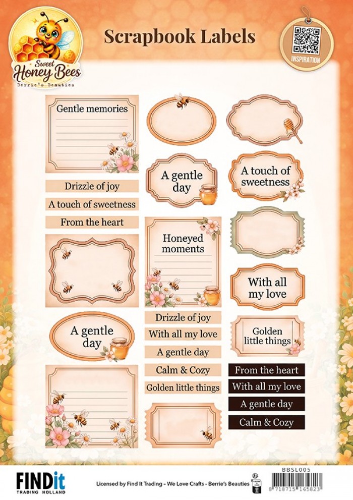 Berrie's Beauties Scrapbook Labels - Sweet Honey Bees - EN