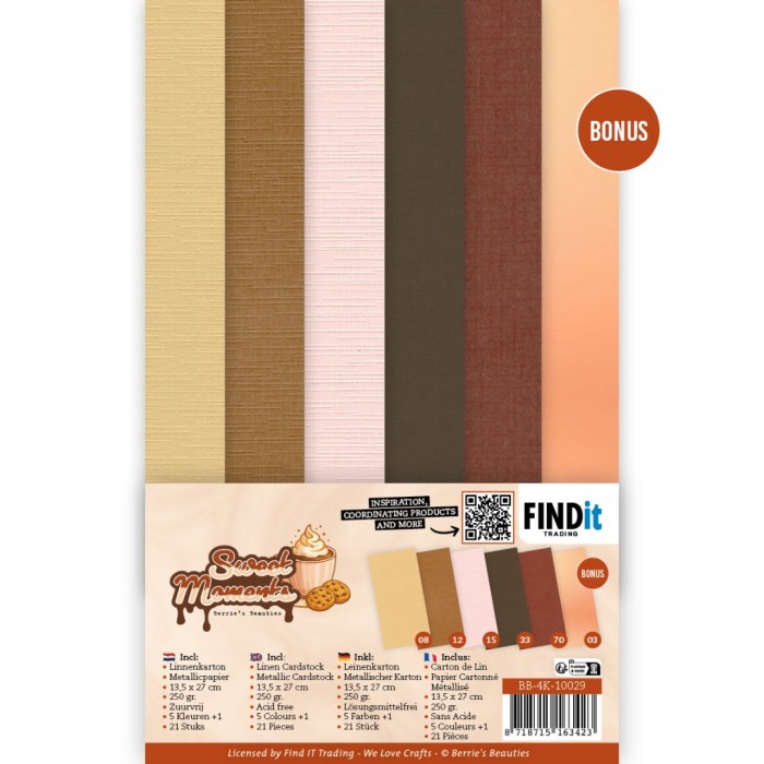 Linen Cardstock Pack - Berries Beauties - Sweet Moments - 4K