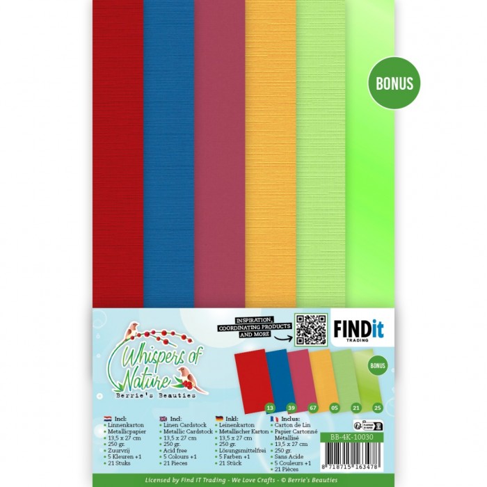 Linen Cardstock Pack - Berries Beauties - Whispers Of Nature - 4K