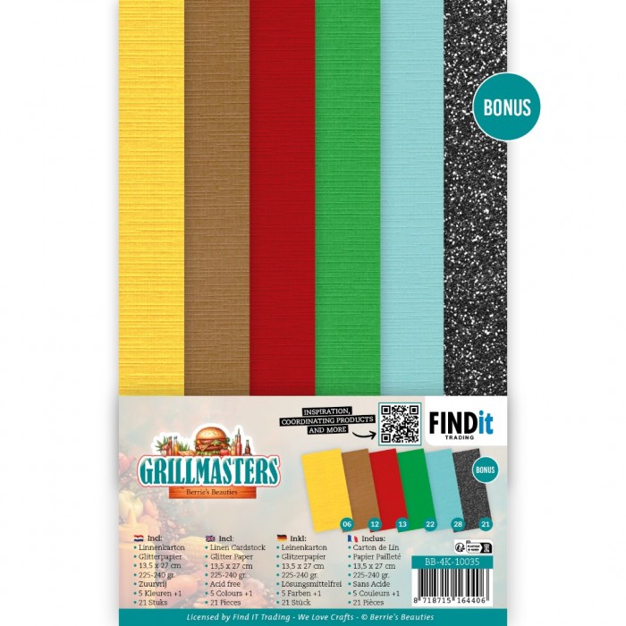 Linen Cardstock Pack - Berries Beauties - Grillmasters - 4K