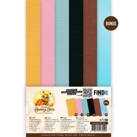 Linen Cardstock Pack - Berries Beauties - Sweet Honey Bees - 4K
