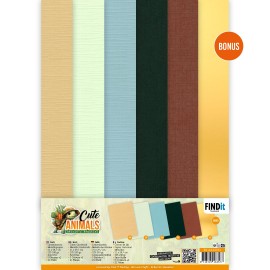 Linen Cardstock Pack - Berries Beauties - Cute Animals - A4