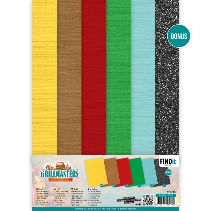 Linen Cardstock Pack - Berries Beauties - Grillmasters - A4