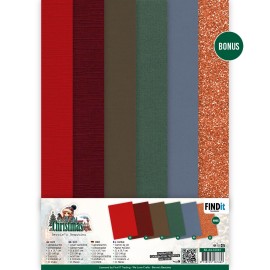 Linen Cardstock Pack - Berries Beauties - Good Old Christmas - A4 Linen Cardstock Pack - Berries Beauties - Good Old Christmas - A4