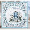 3D Pushout Sheet - Berries Beauties - Blue Christmas - Blue Candles and White Poinsettia