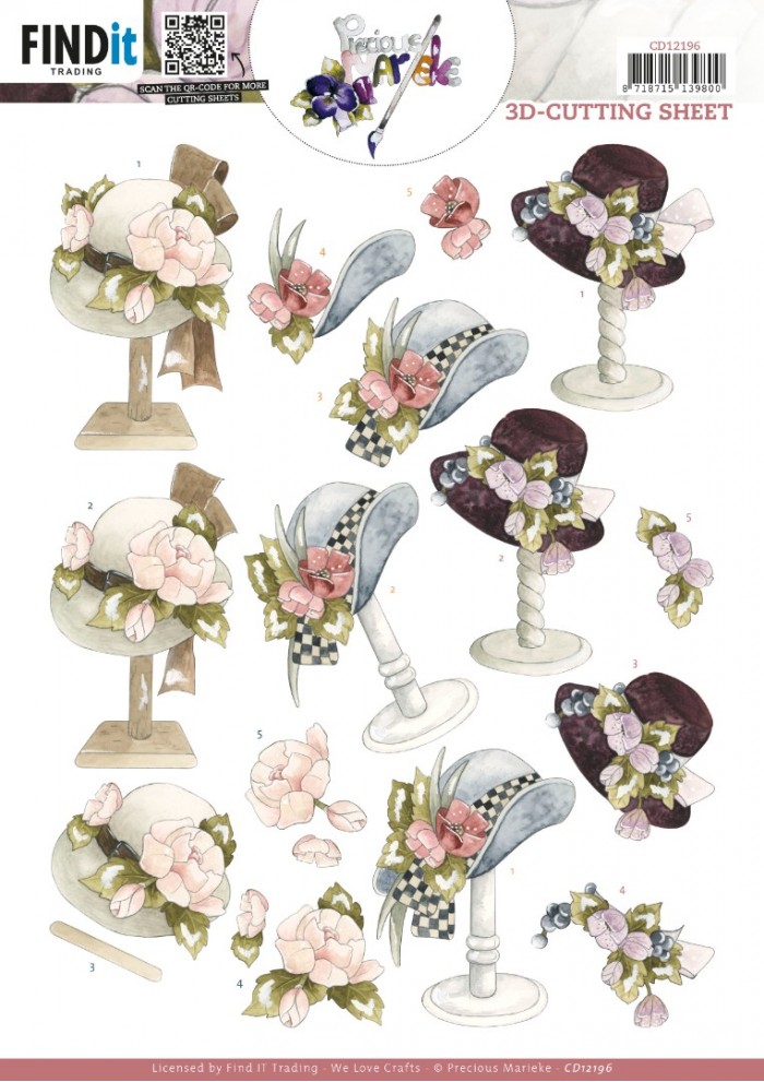3D Cutting Sheet - Precious Marieke - Ladies Hat