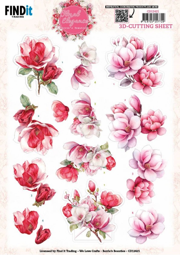 3D Cutting Sheet - Berries Beauties - Floral Elegance - Magnolia Dreams