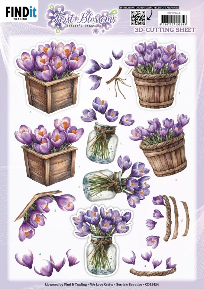 3D Cutting Sheet - Berries Beauties - First Blossoms - Crocus Charm