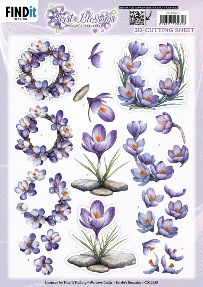 3D Cutting Sheet - Berries Beauties - First Blossoms - Stone and Bloom