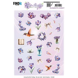 Cutting Sheet - Berries Beauties - First Blossoms - Small Elements