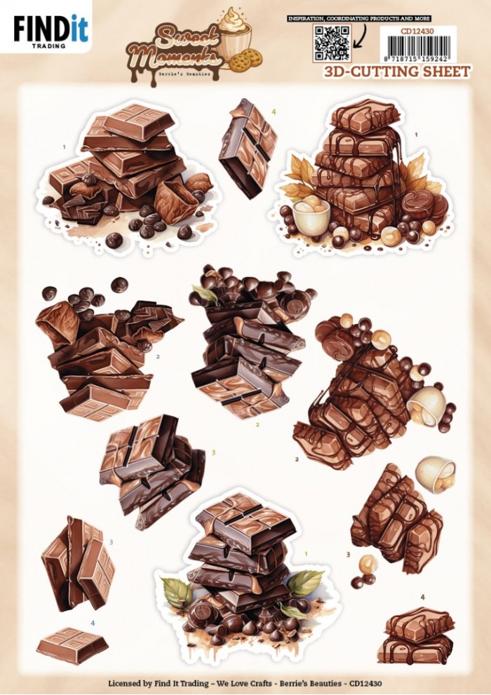 3D Cutting Sheet - Berries Beauties - Sweet Moments - Choclate Bliss