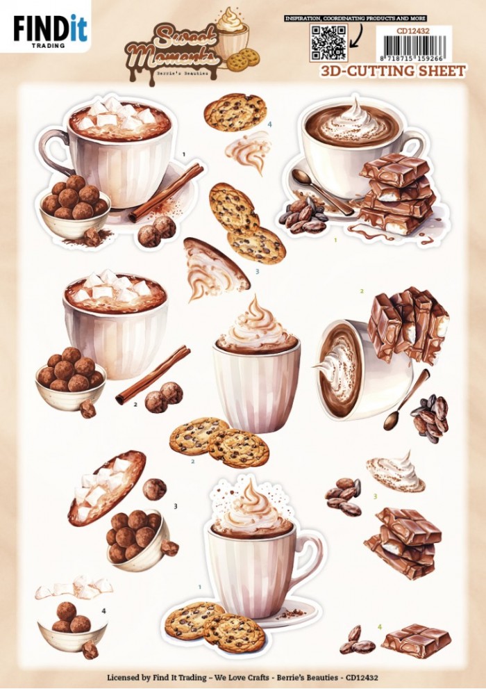 3D Cutting Sheet - Berries Beauties - Sweet Moments - Cookie Delights