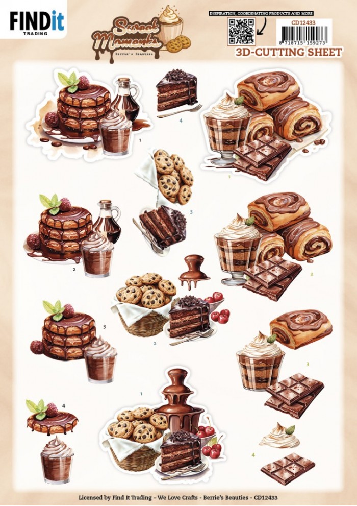 3D Cutting Sheet - Berries Beauties - Sweet Moments - Sugar Treats