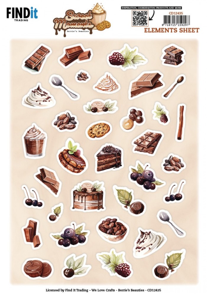 Cutting Sheet - Berries Beauties - Sweet Moments - Small Elements