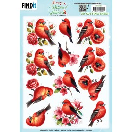 3D Cutting Sheet - Berries Beauties - Whispers of Nature - Red 3D Cutting Sheet - Berries Beauties - Whispers of Nature - Red