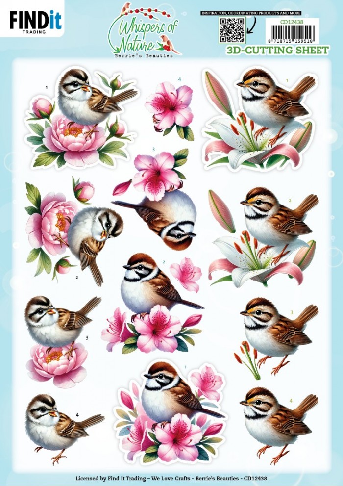 3D Cutting Sheet - Berries Beauties - Whispers of Nature - Brown