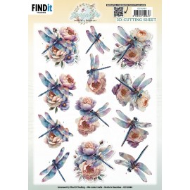 3D Cutting Sheet - Berries Beauties - Dragonflies - Azure 3D Cutting Sheet - Berries Beauties - Dragonflies - Azure
