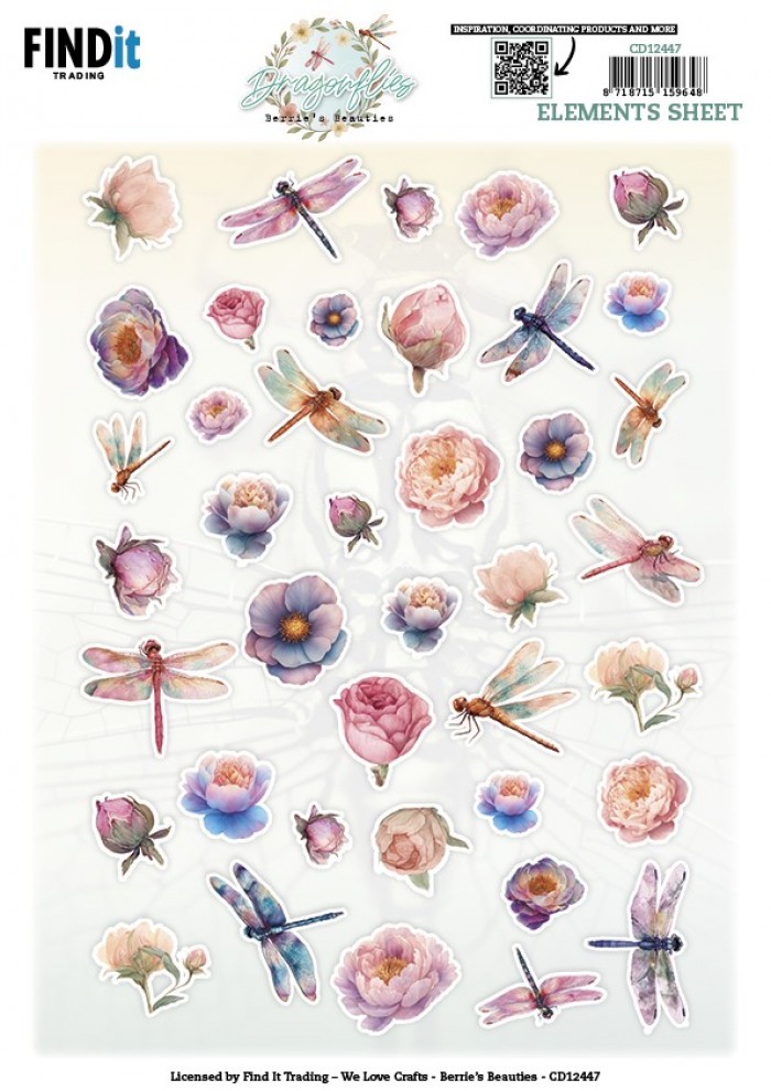 Cutting Sheet - Berries Beauties - Dragonflies - Small Elements