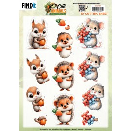 3D Cutting Sheet - Berries Beauties - Cute Animals - Forest Friends 3D Cutting Sheet - Berries Beauties - Cute Animals - Forest Friends