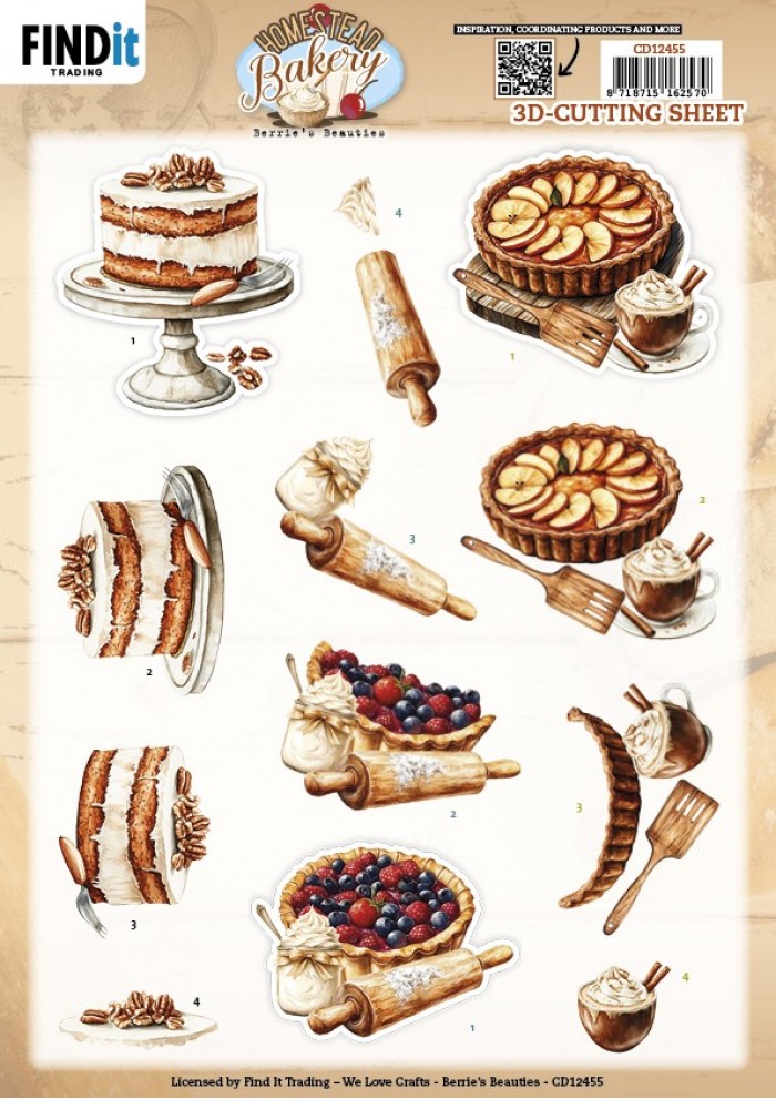 3D Cutting Sheet - Berries Beauties - Homestead Bakery - Pie Bliss