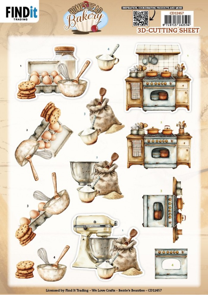 3D Cutting Sheet - Berries Beauties - Homestead Bakery - Kitchen Prep