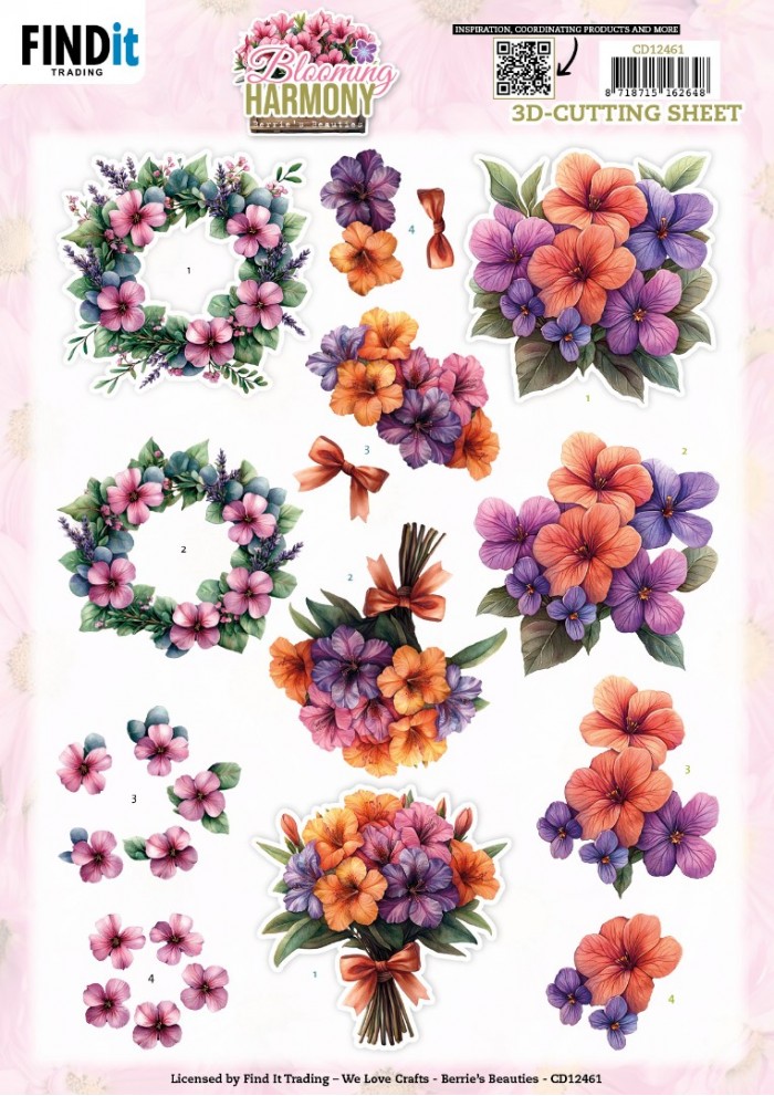 3D Cutting Sheet - Berries Beauties - Blooming Harmony - Blooming Bouquet