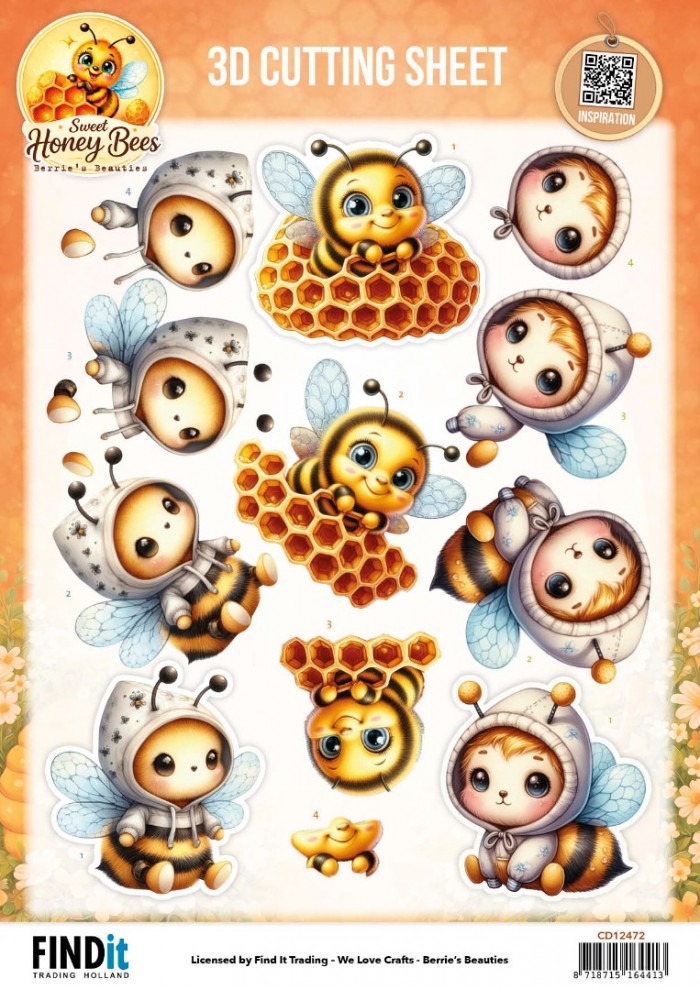 3D Cutting Sheet - Berries Beauties - Sweet Honey Bees - Honeycomb Friends