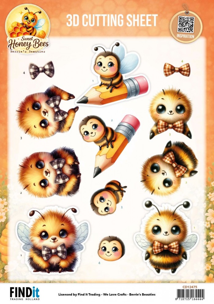 3D Cutting Sheet - Berries Beauties - Sweet Honey Bees - Little Buzzers