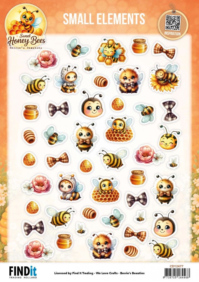 Cutting Sheet - Berries Beauties - Sweet Honey Bees - Small Elements