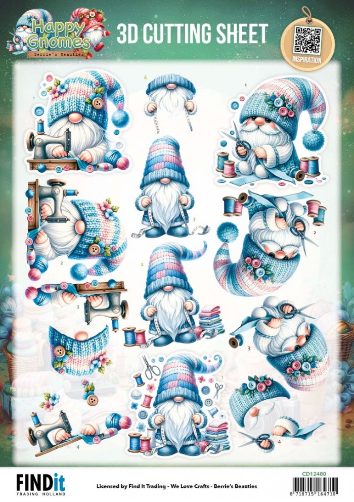 3D Cutting Sheet - Berries Beauties - Happy Gnomes - Sew Much Love