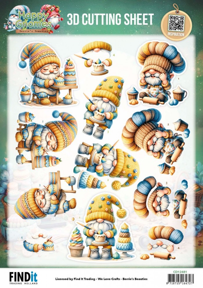 3D Cutting Sheet - Berries Beauties - Happy Gnomes - The Tiny Baker