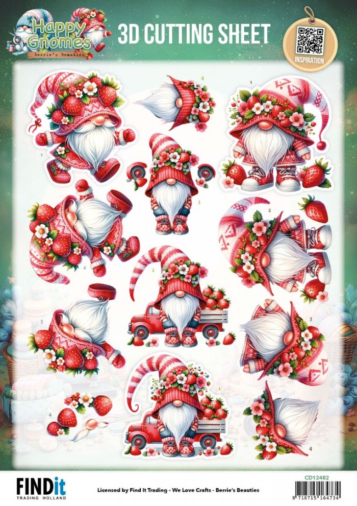 3D Cutting Sheet - Berries Beauties - Happy Gnomes - Berry Cute