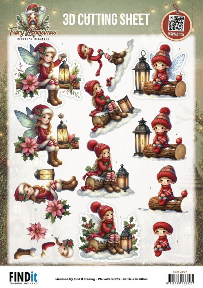 3D Cutting Sheet - Berries Beauties - Fairy Christmas - Lantern