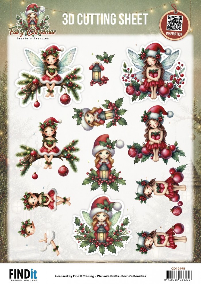 3D Cutting Sheet - Berries Beauties - Fairy Christmas - Christmas Fairy