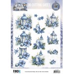 3D Cutting Sheet - Berries Beauties - Blue Christmas - Christmas Lanterns
