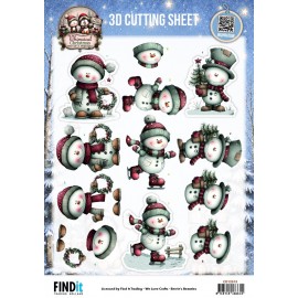 3D Cutting Sheet - Berries Beauties - Whimsical Christmas - Snowmen