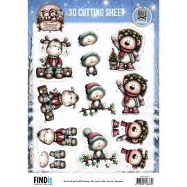 3D Cutting Sheet - Berries Beauties - Whimsical Christmas - Furry Friends