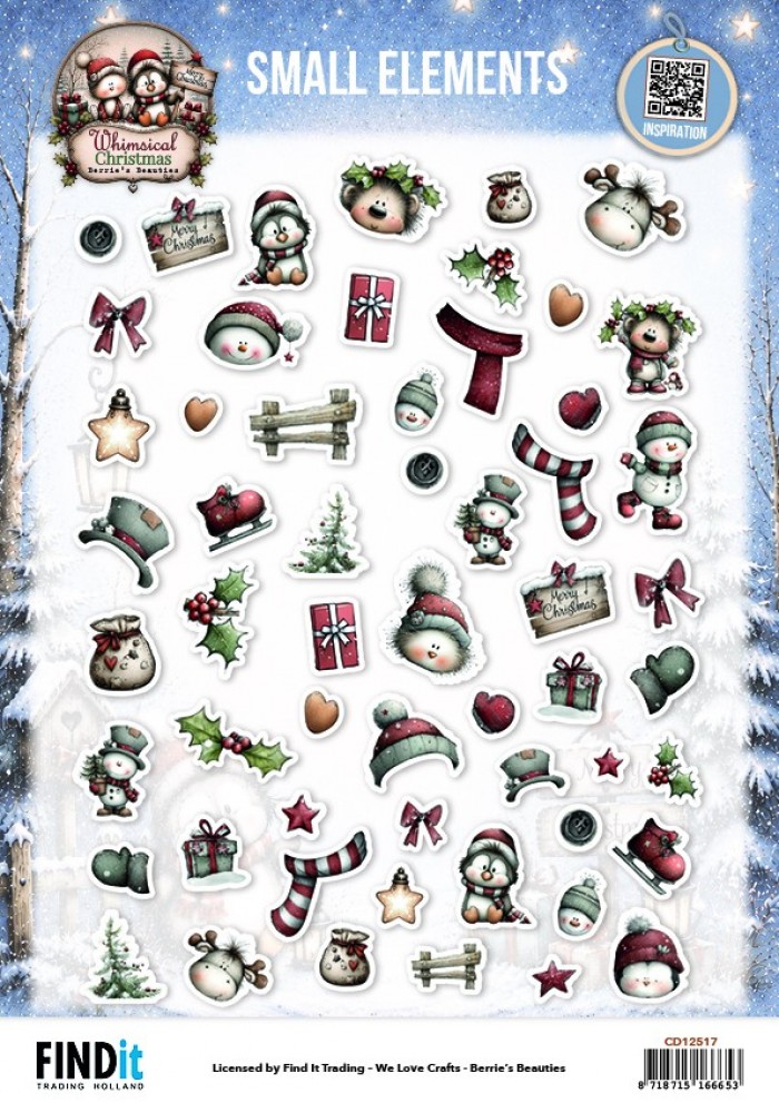 Cutting Sheet - Berries Beauties - Whimsical Christmas - Small Elements