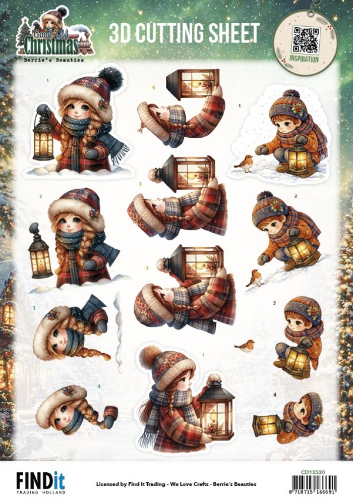 3D Cutting Sheet - Berries Beauties - Good Old Christmas - Girl